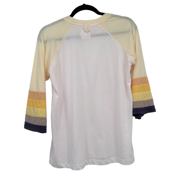 Free People Camp Collection Size X-Small White Yellow Stripe Casual Woman's Top - Picture 9 of 10
